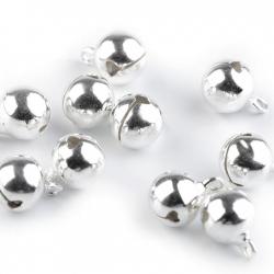 Grelot en métal couleur Argent cliquetant  Ø10mm
