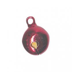 Grelot en métal couleur Rouge cliquetant  Ø8mm