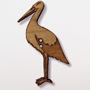 Gun034 bouton bois cigogne
