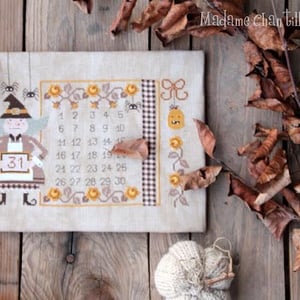 Halloween countdown compte a rebours d halloween fiche ou kit de point de croix madame chantilly 1