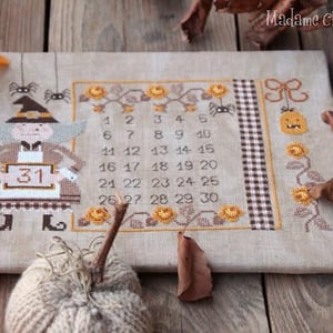 Halloween countdown compte a rebours d halloween fiche ou kit de point de croix madame chantilly 2