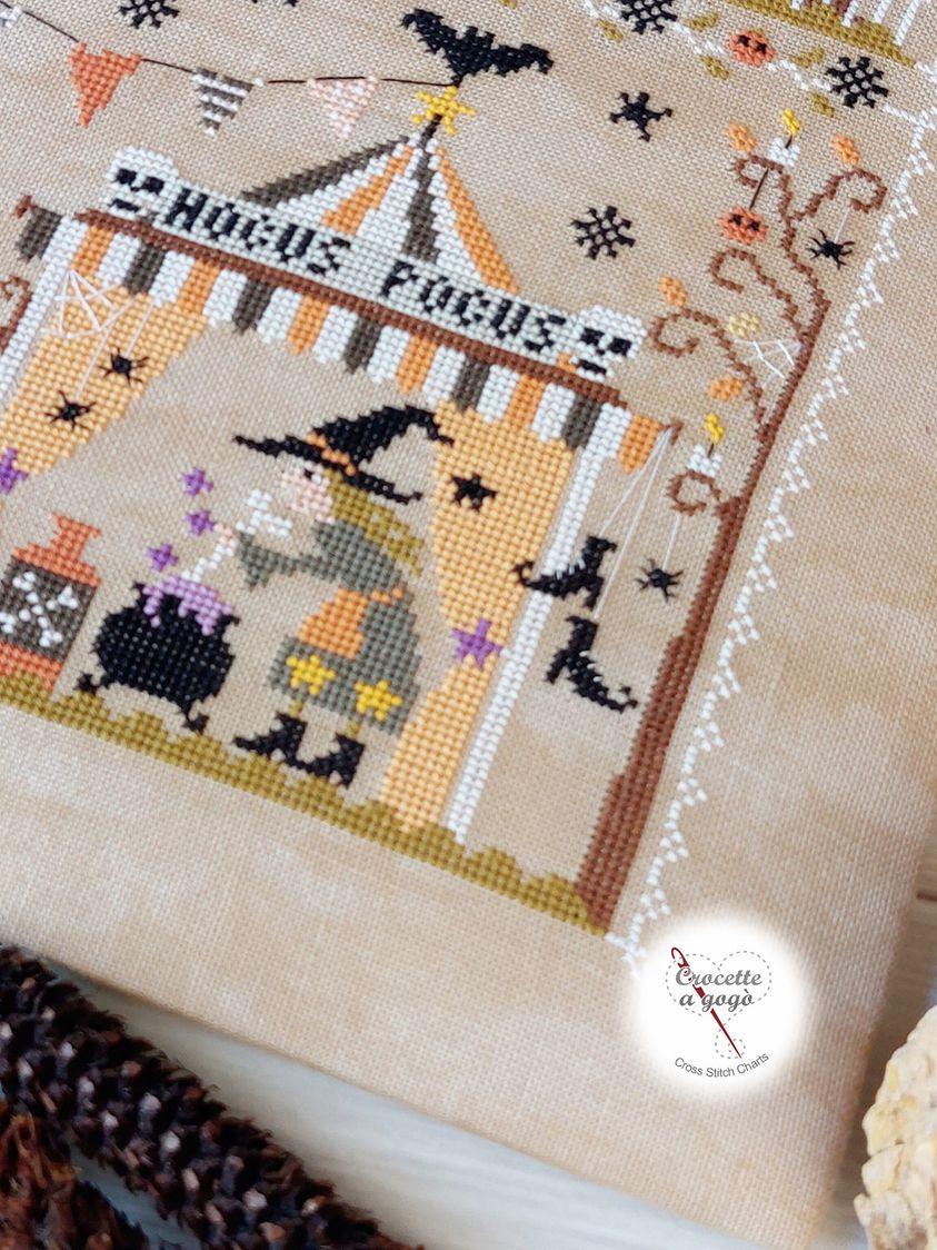 Halloween in citta fiche de point de croix crocette a gogo 1