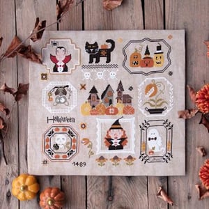Halloween quaker fiche ou kit de point de croix madame chantilly 2