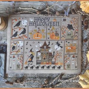 Happy halloween fiche ou kit de point de croix crocette a gogo