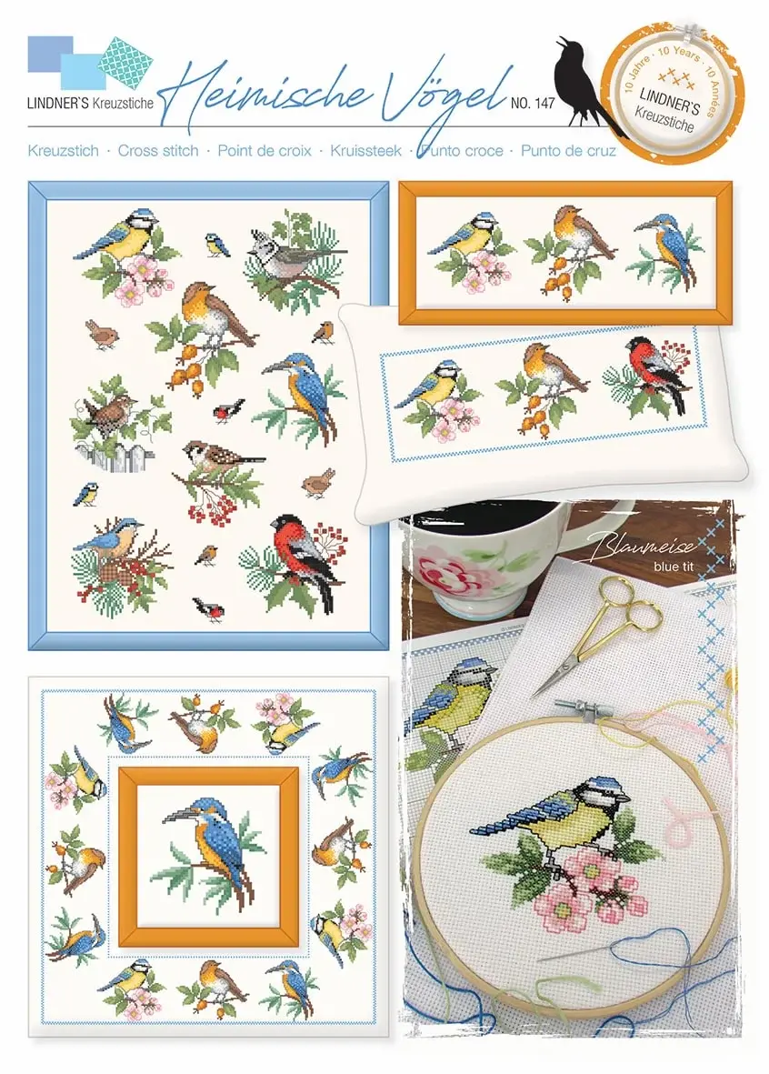 Heimische vogel oiseaux de la foret 147 lindner s kreuzstiche 1