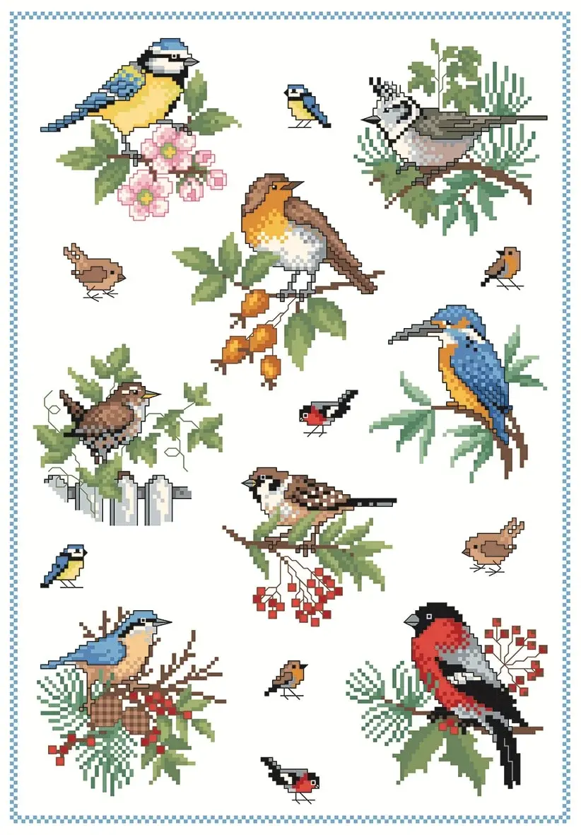 Heimische vogel oiseaux de la foret 147 lindner s kreuzstiche 2