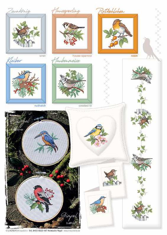 Heimische vogel oiseaux de la foret 147 lindner s kreuzstiche 3