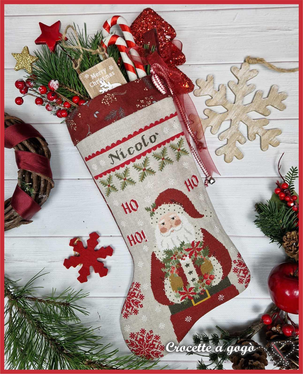 Ho ho ho christmas stocking fiche ou kit de point de croix crocette a gogo1