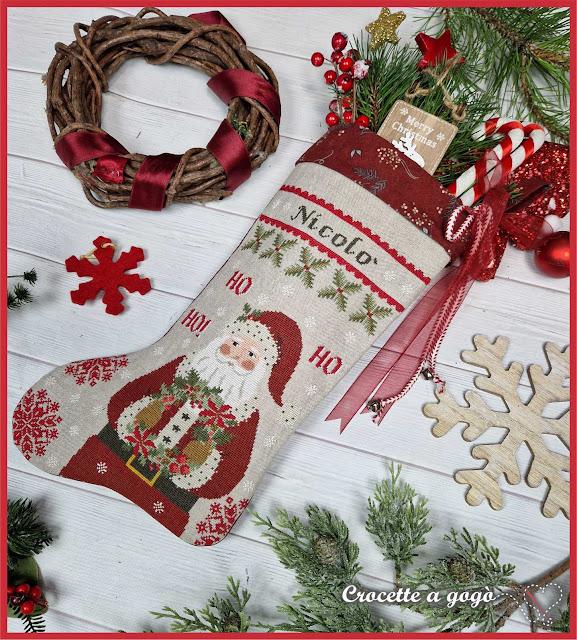 Ho ho ho christmas stocking fiche ou kit de point de croix crocette a gogo3