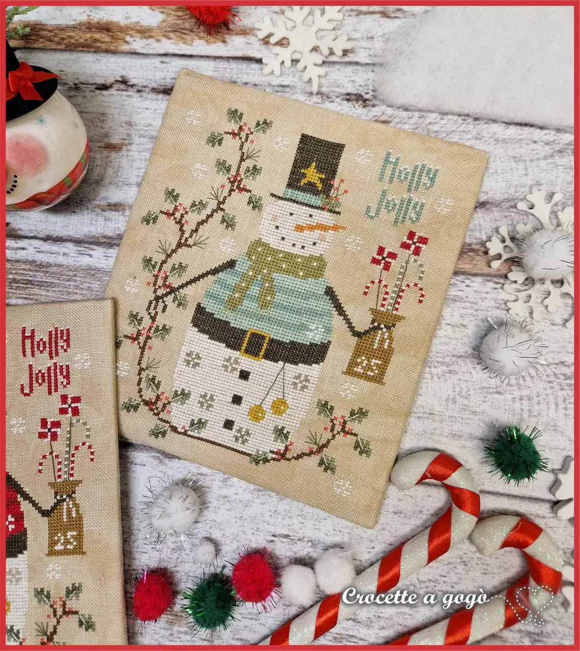 Holly jolly fiche ou kit de point de croix crocette a gogo 2