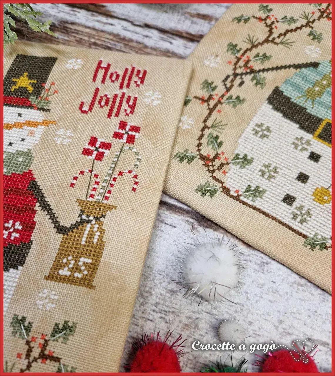 Holly jolly fiche ou kit de point de croix crocette a gogo 4