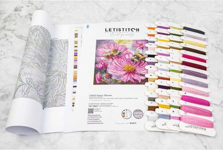 Honey blooms fleurs de miel kit de point de croix letistitch sletil9933 5