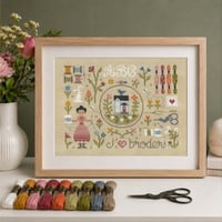 J aime broder ft122 fiche ou kit de point de croix de broderie jardin prive