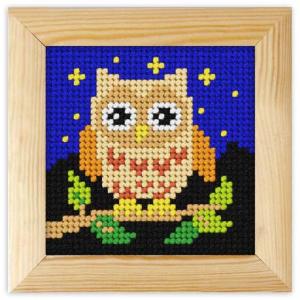 Kit de broderie demi point de croix chouette sa6716