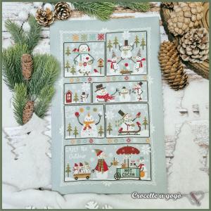 Kit de point de croix snowman s life la vie du bonhomme de neige crocette a gogo2