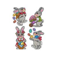 Kit de point de croix sur toile pvc lapin de paques sa7666 mp studia