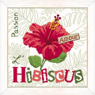 L hibiscus fiche point de croix j021 lilipoints