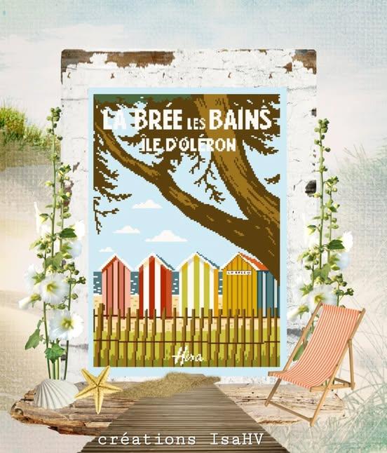 La bree les bains af09 fiche ou kits de points de croix isabelle haccourt vautier