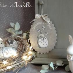 Lapin oeuf de paques fiche broderie le lin d isabelle 