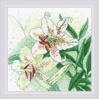 Les lys blancs kit de blackwork riolis sr1915 2