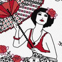 Lesley teare blackwork girl with parasol z0 500cr