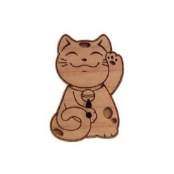 Bouton Chat Maneki-Neko LHU004  Au P'tit Bonheur