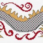 Ljt267 blackwork dragon simulation lesley teare fiche broderie