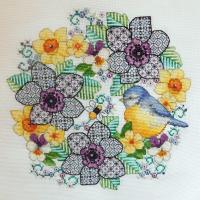 Ljt322 blackwork anemones and blue tit