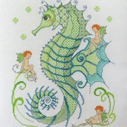 Blackwork Seahorse and Friends 'Hippocampe' Lesley Teare