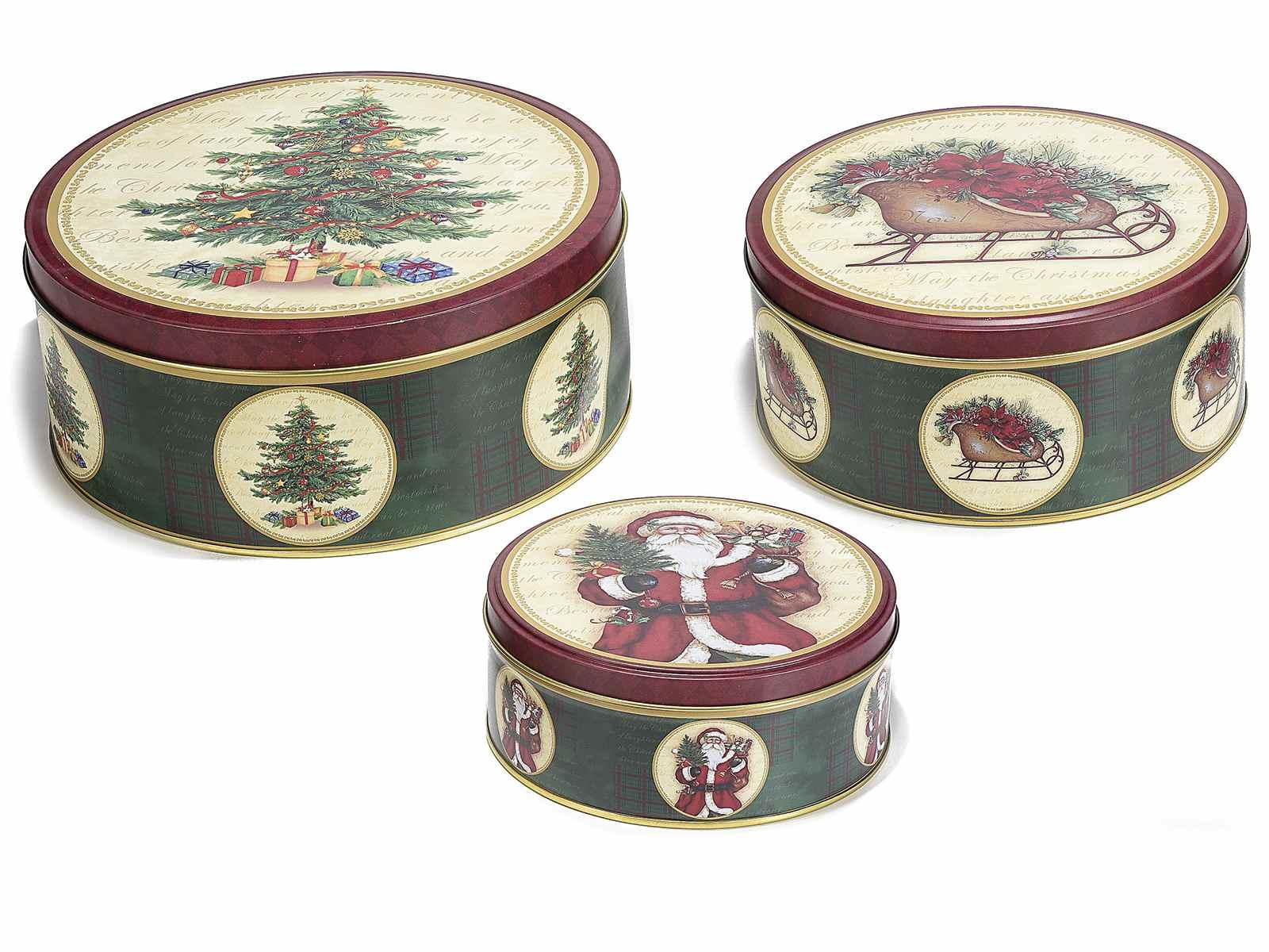 Lot de 3 boites metal pour noel
