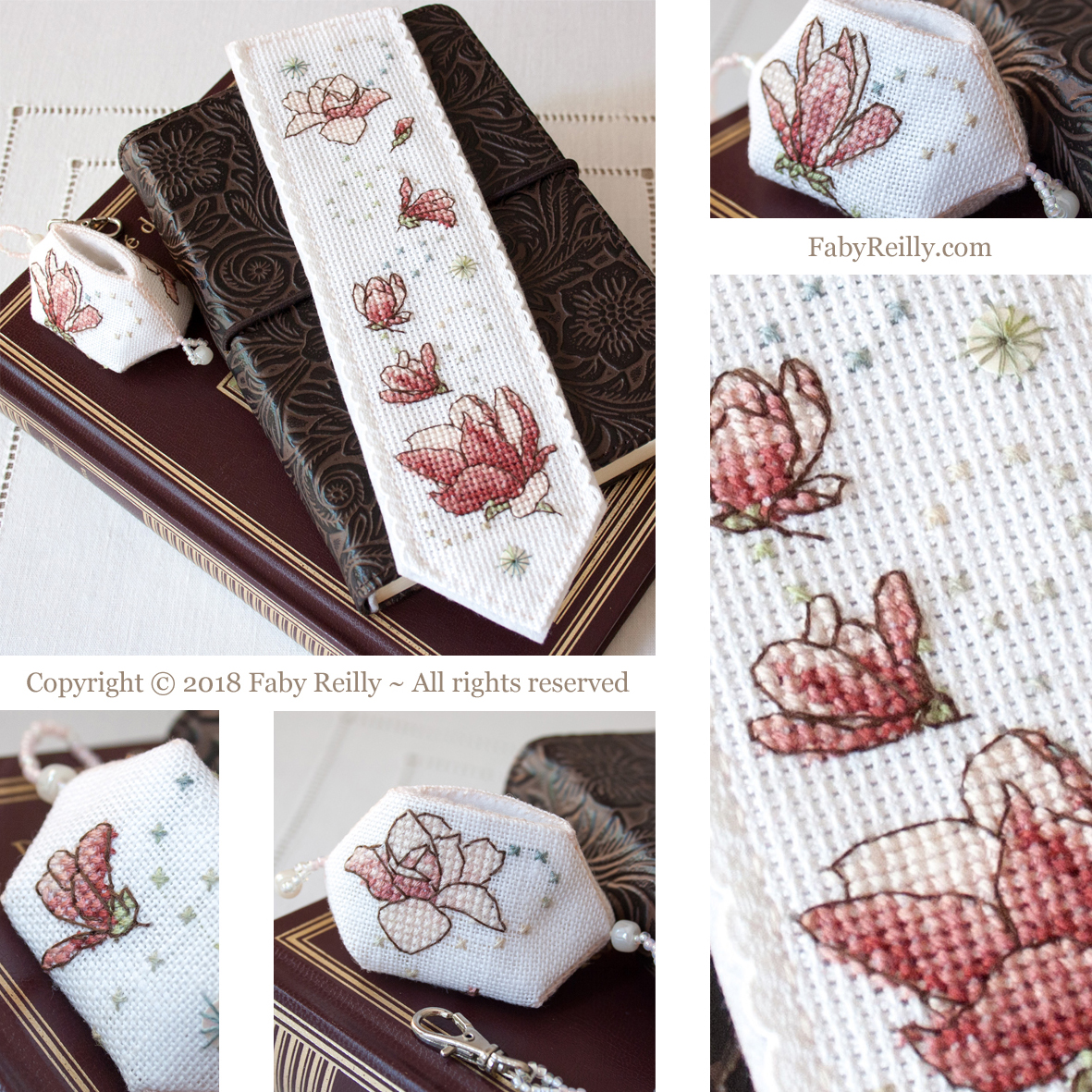 Magnolia bookmark faby reilly designs