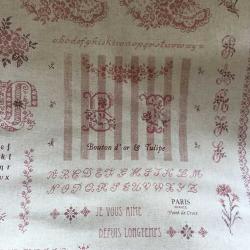 Tissu Métis Yuwa Lin Alphabet Rouge 446428