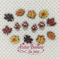 Mini pochette feuilles et champignons b 18 atelier bonheur du jour 1