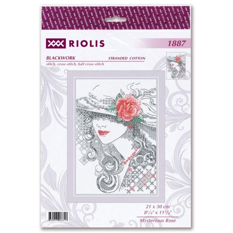 Mysterious rose kit de blackwork riolis sr1887 2