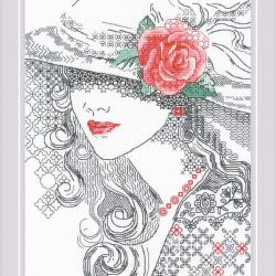 Mysterious rose kit de blackwork riolis sr1887