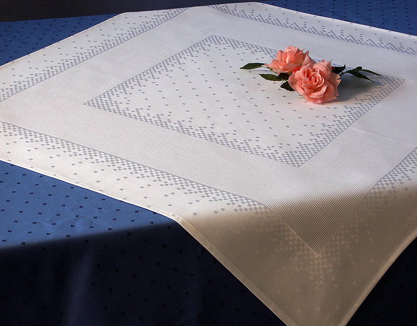 Tafel-Deco nappe rectangulaire blanche brodée modèle Jola 140x250 cm