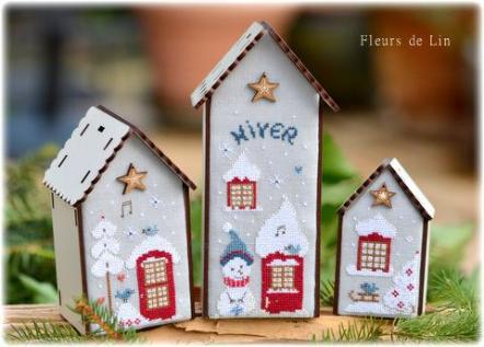 Nichoir hiver fleurs de lin