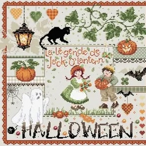 O lantern 198 fiche ou kit de point de croix madame la fee