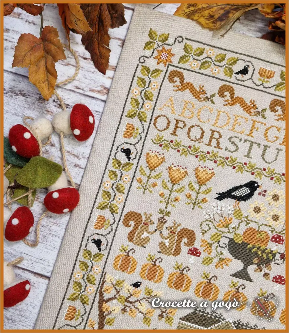 October sampler fiche ou kit de point de croix crocette a gogo 3