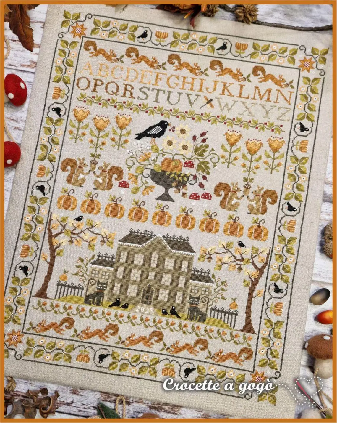 October sampler fiche ou kit de point de croix crocette a gogo 5