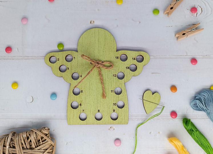 Organisateur de fils tri fils pour fils a broder ange vert 15 trous 1