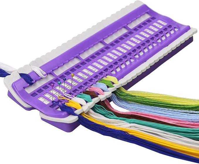 Organiseur de fils a broder 50 emplacements de couleur violet