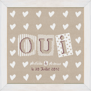 Fiche de broderie oui m004 de chez lilipoints