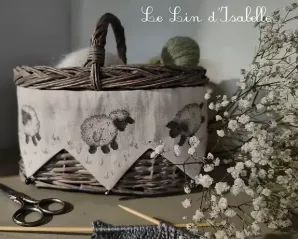 Panier moutons le lin d isabelle la boutique de brode41