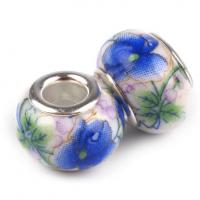 Lot de 2 Perles Porcelaines Bleues 10x14 mm