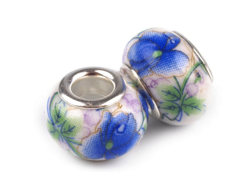 Perles ceramiques bleues