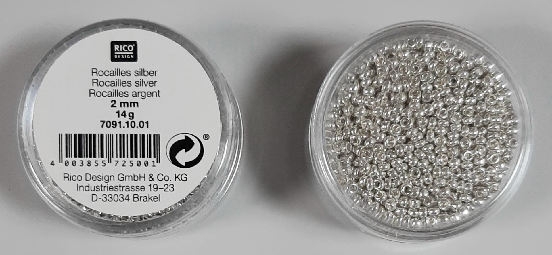 Perles de rocailles argent 2mm rico design 7091 04 31