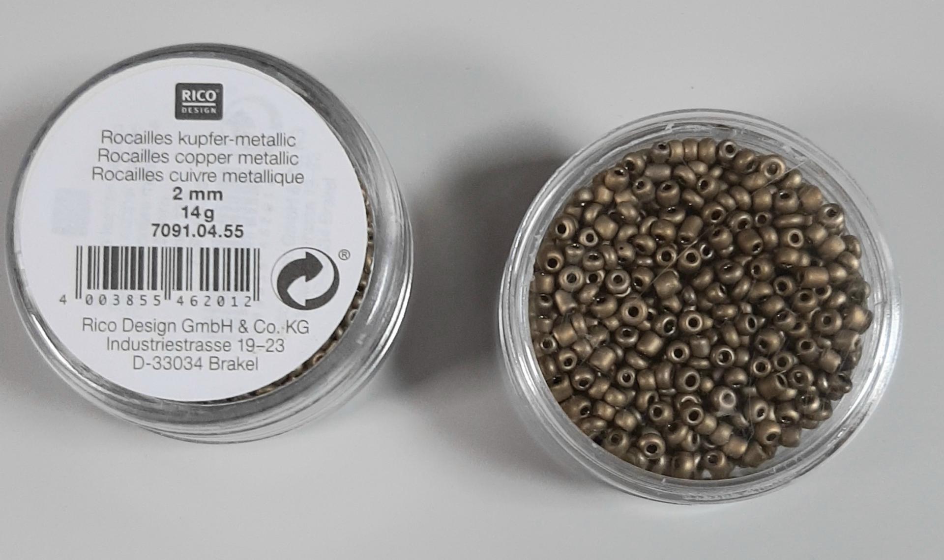 Perles de rocailles cuivre metallique 2mm rico design 7091 04 55