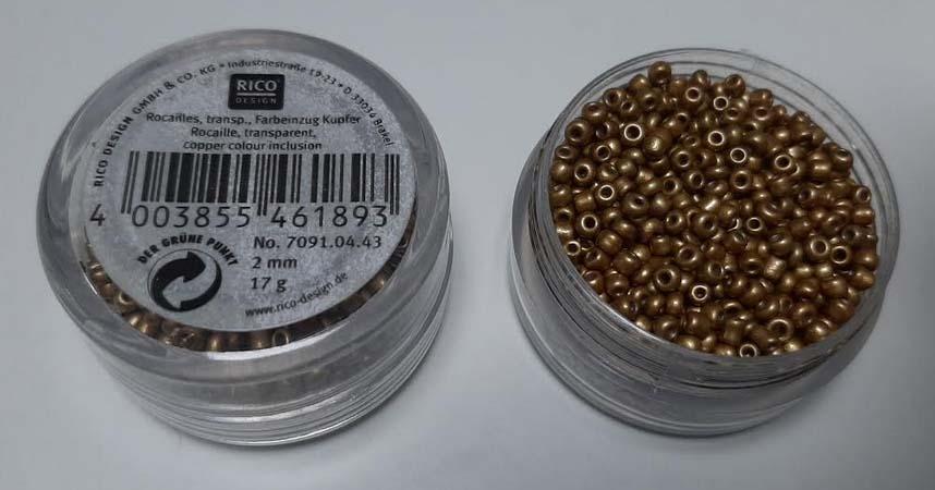 Perles rocailles 2 mm or mat rico design 7091 04 43