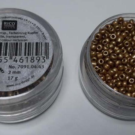 Perles de Rocailles 2mm Or Mat Rico Design 7091.04.43